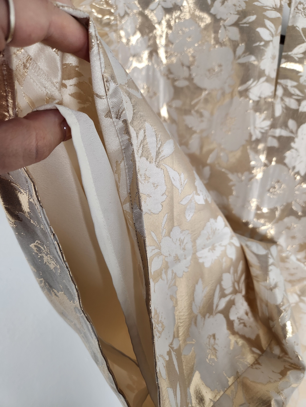 J. Crew Gold and Cream Floral Short-Sleeve Blouse - Picture 4 of 6
